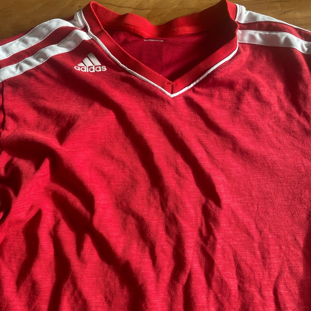Adidas NBA Red and White Athletic Top